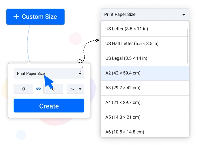 Predefined Printable Design Size