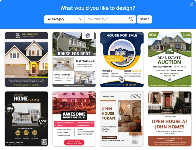 Search for your real estate flyer design