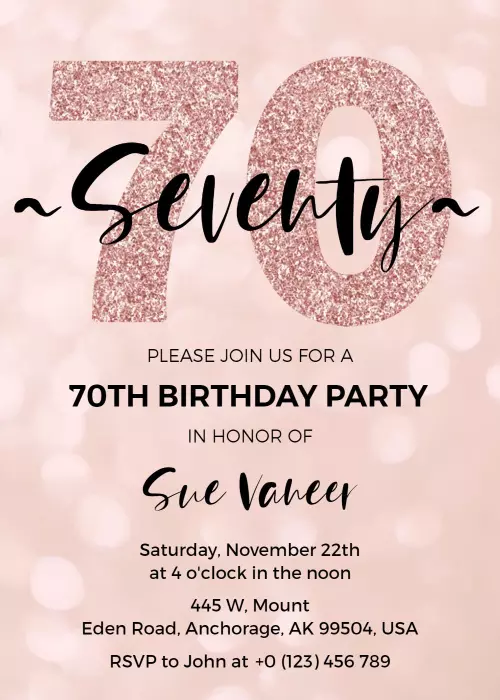 15 Free 70th Birthday Invitation Templates PhotoADKing