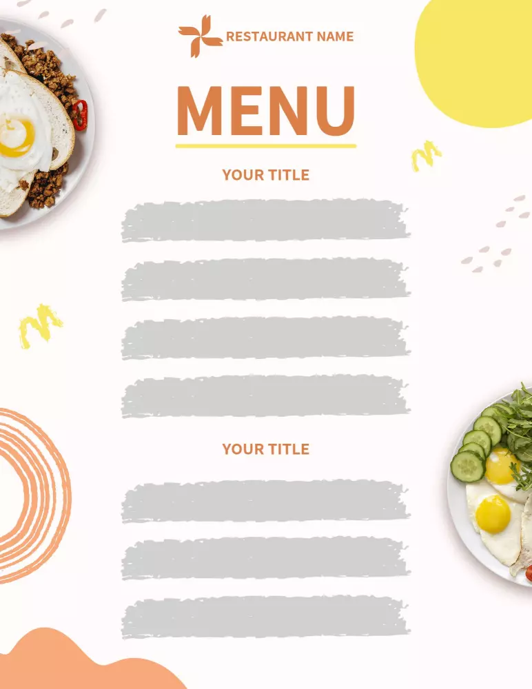 Blank Menu Templates