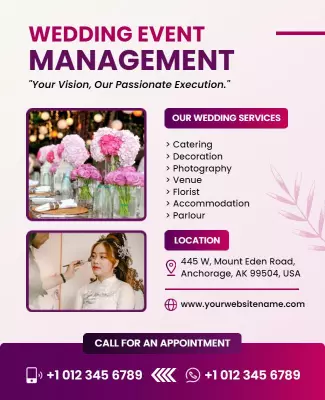 Gradient Wedding Event Management Poster